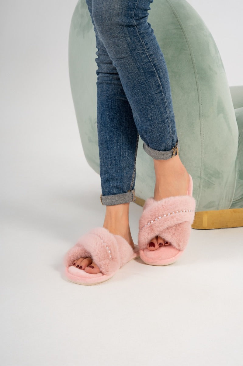 Fancy fur slipper Woman F504 Kashmir - 2
