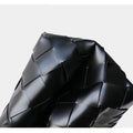 Weaved oil waxed calf leather handle shoulder tote Bag Mirror Length 23 cm - Width 42 cm Woman Y9113 Black - 5
